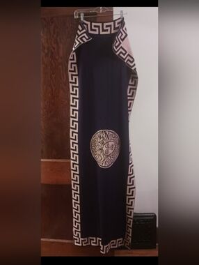 XL Greek key medeussa reversible scarf,  shawl